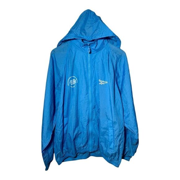 Vintage 90s/y2k Reebok Massachusetts Bay State Games Light Blue windbreaker LG - Picture 1 of 7